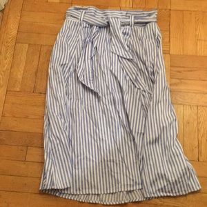 Floor Length skirt NY & Co Blue White striped 16